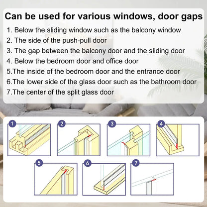 🌸Door Weather Stripping, Self-Adhesive Draft Stopper Seal for Doors & Windows
