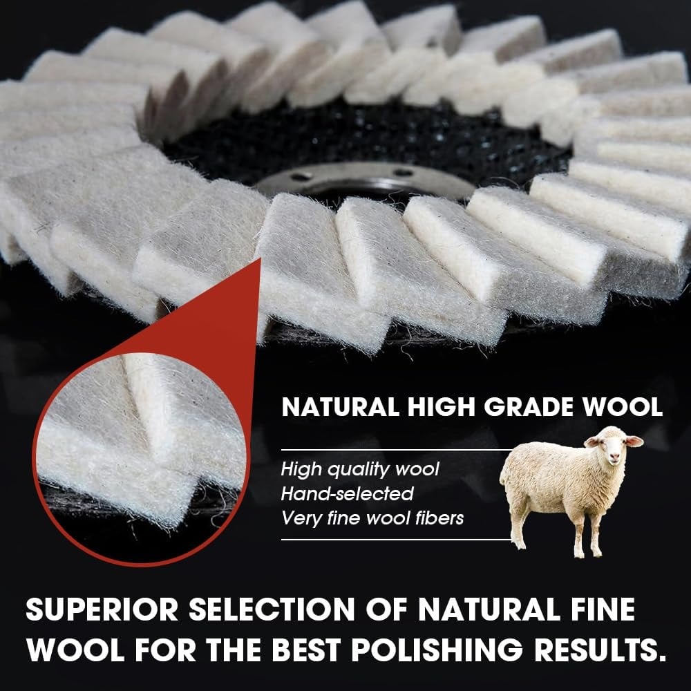 Premium Wool Felt Polishing Flap Disc for Angle Grinders – Effortless Mirror Finish