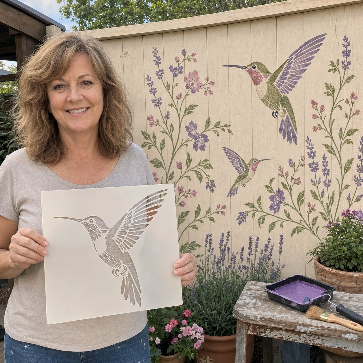 🌿 Garden Wall StencilTM Collection | 9 Reusable Mural Designs for Walls, Fences, Porches & Creative Outdoor Makeovers 🎨✨