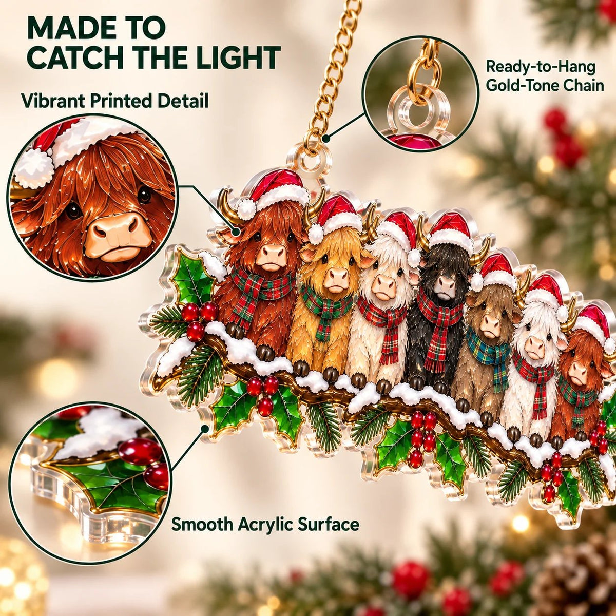 ✨ Whimsical Winter Suncatchers(11 types) | Shatterproof "Stained-Glass" Window Hangings 🎄