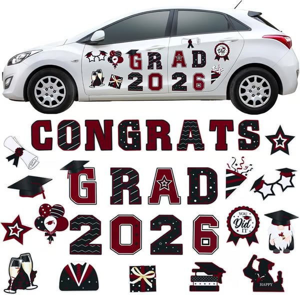 🎓 2026 Grad Car Magnets 🧲 – 30-Piece Set for Celebration Decor (Cars, Fridges & More) 🎁Buy 2 Free Shipping