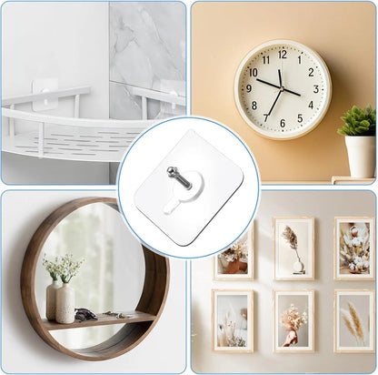 BUY 10 GET 10 FREE 20PCS Wall Mount Self-Adhesive Hooks Suitable for Bathroom and Kitchen Decoration