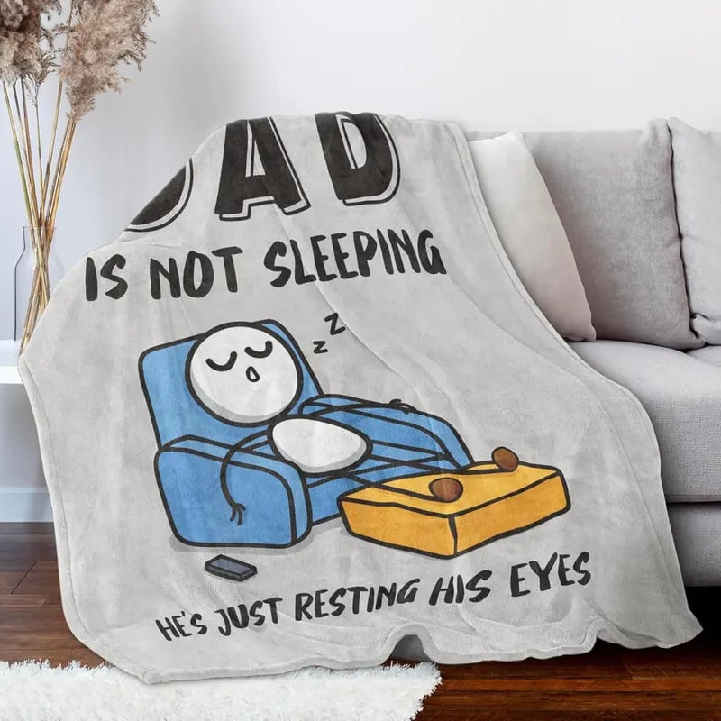 🔥Father’s Day 60% Off🔥Dad Is Not Sleeping Funny Flannel Blanket