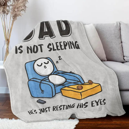 🔥Father’s Day 60% Off🔥Dad Is Not Sleeping Funny Flannel Blanket