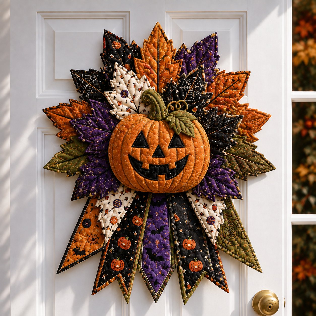 🔥Last Day 49% OFF - 🎃DIY Quilted Halloween Pumpkin Door Hanger Kit(📦Buy 2 Free Shipping)