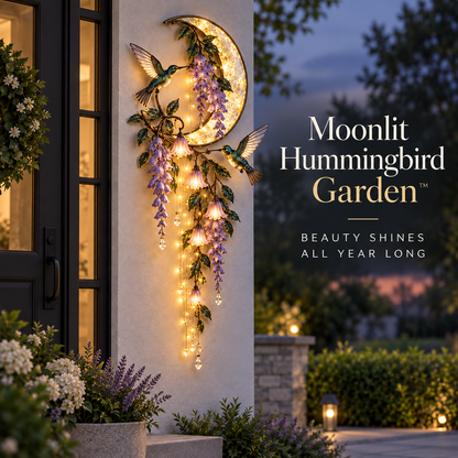 🐦🌸 Hummingbird Moonlight Cascade™ – Lighted Wisteria Wall Decor