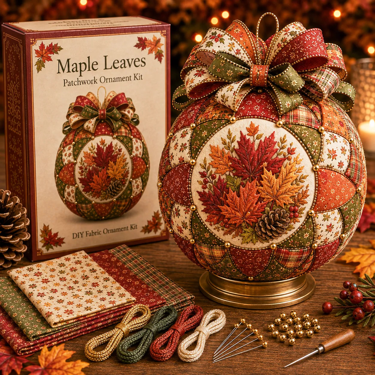 🔥LAST DAY 50% OFF -🍂 Autumn Thanksgiving Classics Patchwork Ornament DIY Kit