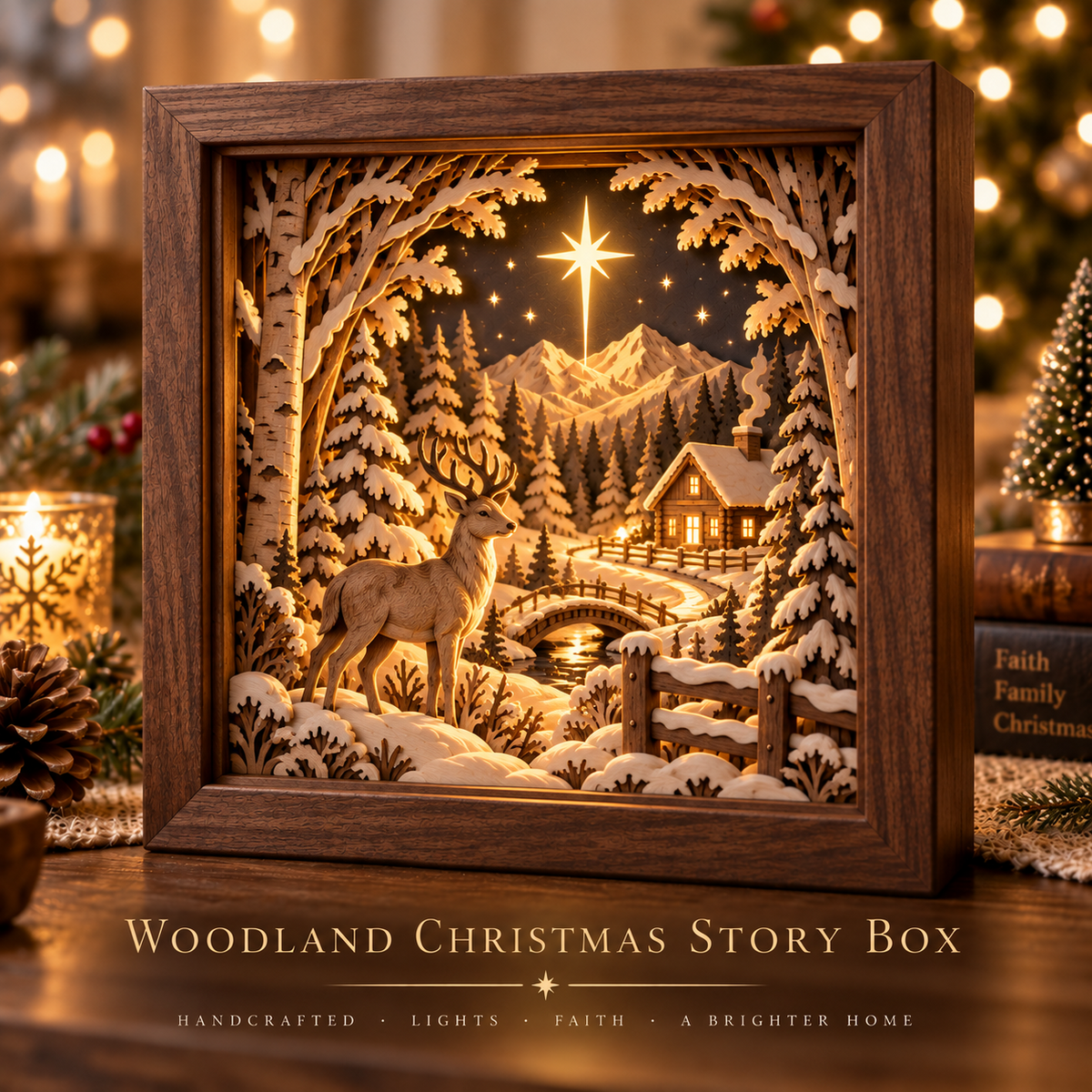 ✨Last Day 49% OFF✨🎄 Beginner-Friendly DIY Wooden Frame Light™ – 3D Christmas LED Kit