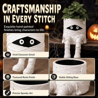 💀🎃Halloween Whimsical Hanging Leg Planter Hand-Painted Resin Succulent Pot💐(📦Buy 3 Free Shipping)