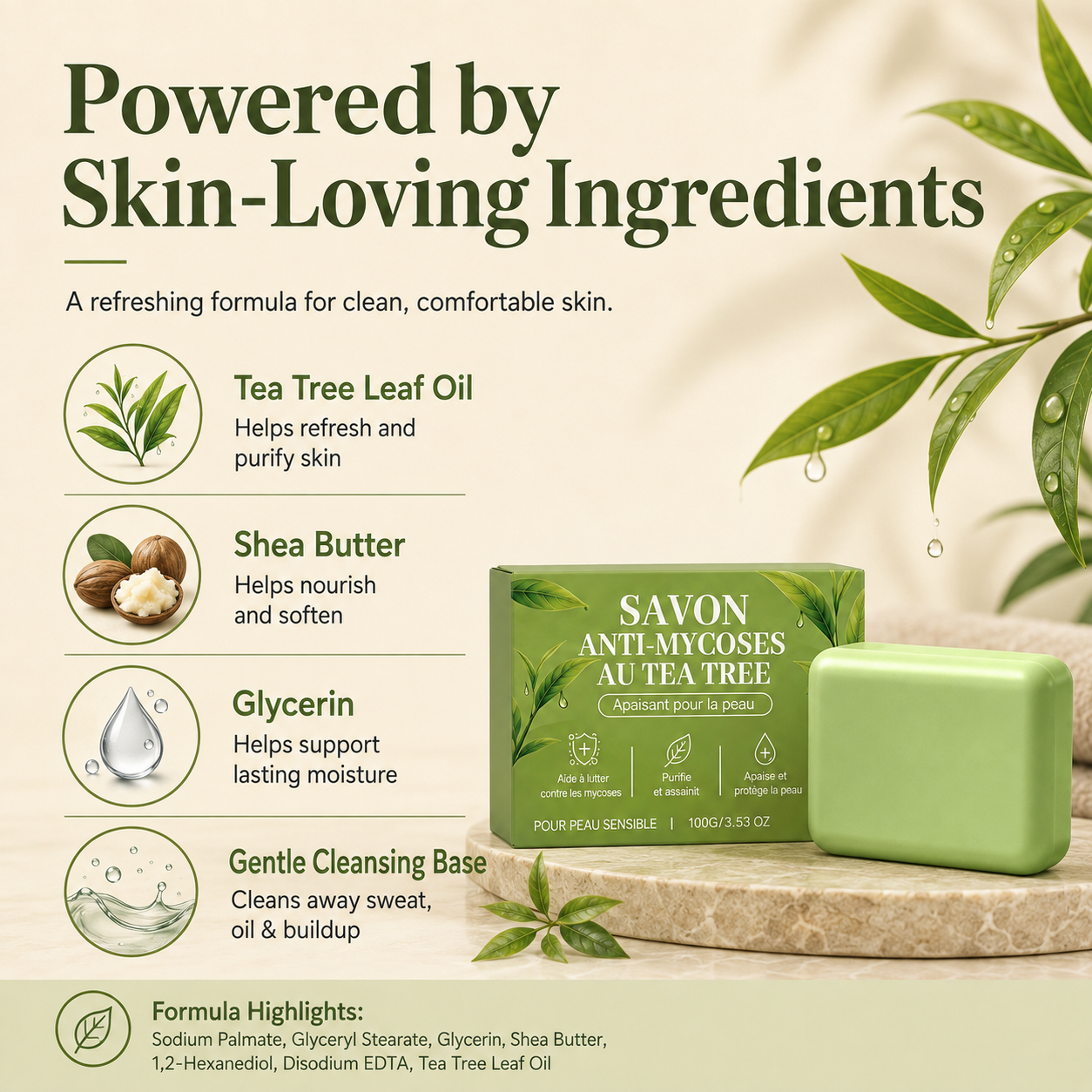 🌿 Tea Tree Deep-Cleansing Soap for Feet & Body 🧼🛒