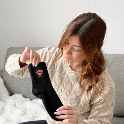 🔥Hot Sale - 49% OFF🔥5 Pairs Cartoon Highland Cow Plush Socks for Cold-Free Home Comfort Warmth