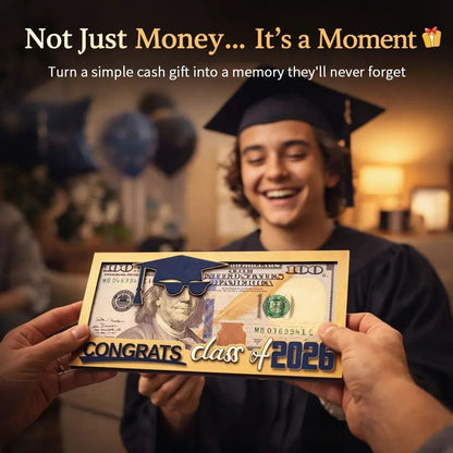 🎓Class of 2026 Graduation Wooden Money Holder for Cash & Gift Cards 🎁