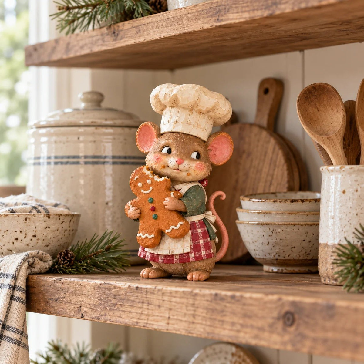 🍪 Gingerbread Mouse Baker — Whimsical Christmas Figurine🎁(📦Buy 2 Free Shipping)