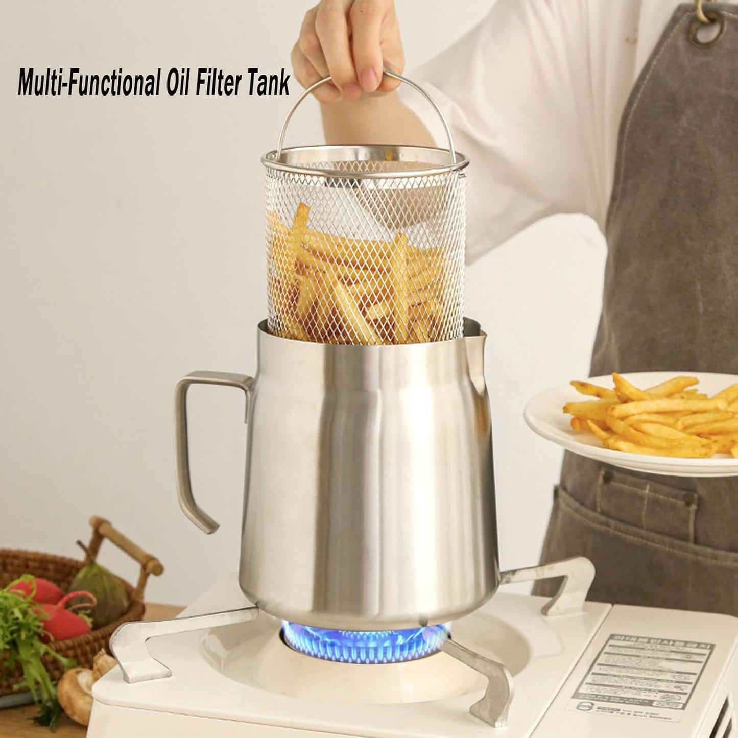 🔥LAST DAY 50% OFF-68oz Stainless Steel Deep Fryer Pot