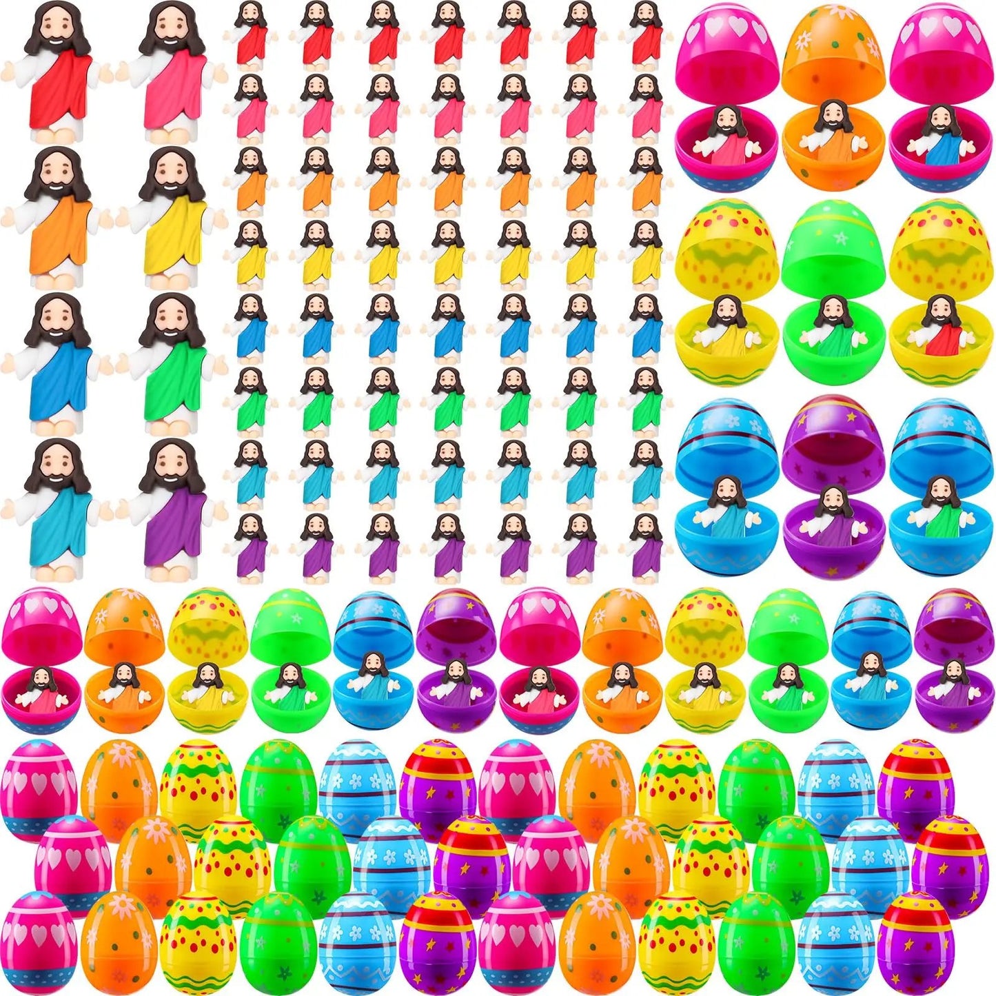 ✝️Christian Easter Surprise Eggs: Pre‐Filled Eggs with Mini Jesus Figures – Share Hope & Faith This Spring🌸