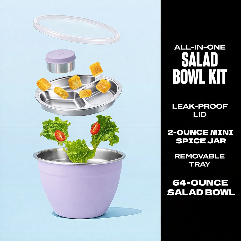 Stainless Steel Salad Bowl Kit🌱🍽️