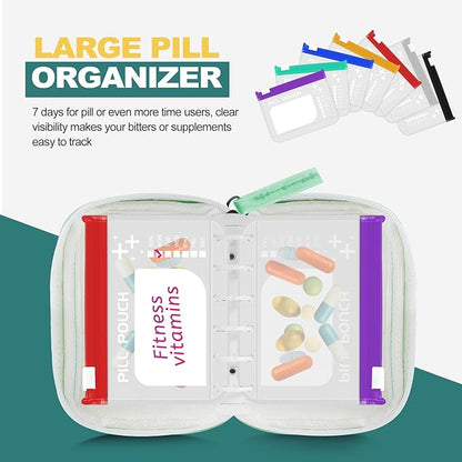 💊 A8 Waterproof Pill Organizer – 14 Large Zippered Pouches for A8 Binder