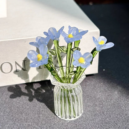 🔥⚡Flash Sale🌸✨Mini Glass Flower Ornament Crafts Artificial Flower Floral Figurine🌿💐