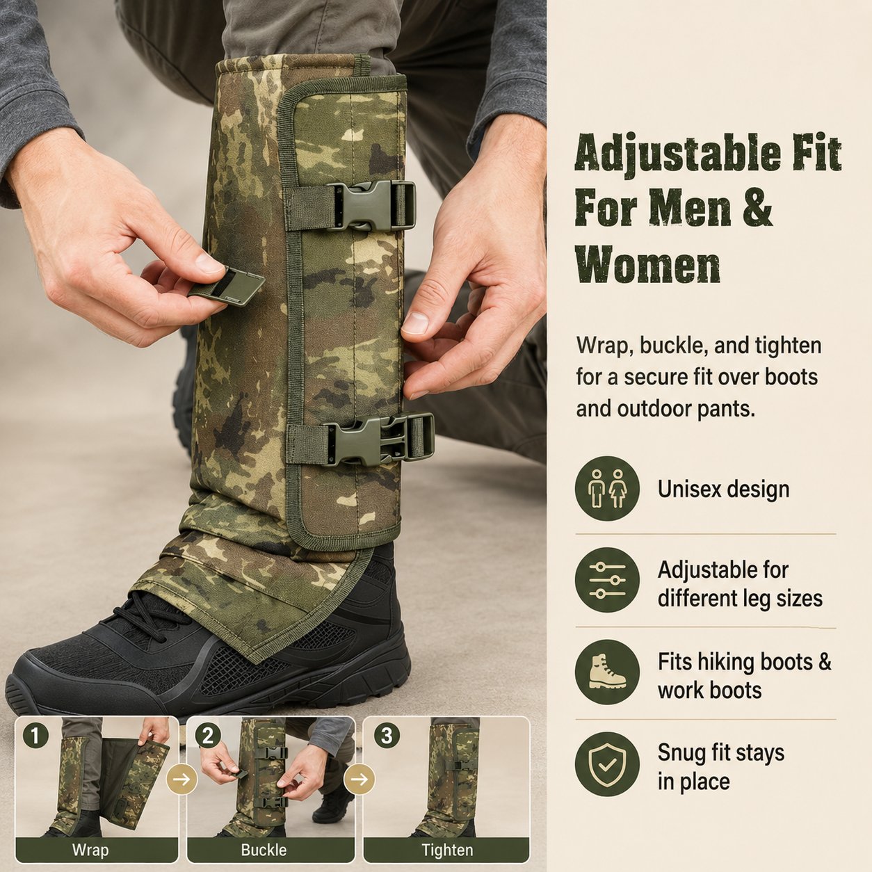🐍🛡 Reinforced Lower Leg Protection Gaiters – 1000D Outdoor Leg Guards for Hiking & Hunting ⛰️