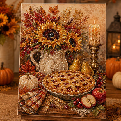 🍂 LAST DAY 49% OFF – Premium 3D Pearl Autumn & Thanksgiving Diamond Painting Art Kit | Luxury Flocked Canvas with Scratch-Resistant Non-Fading Pearl Beads DIY Fall Harvest Decor 🍁🦃💎