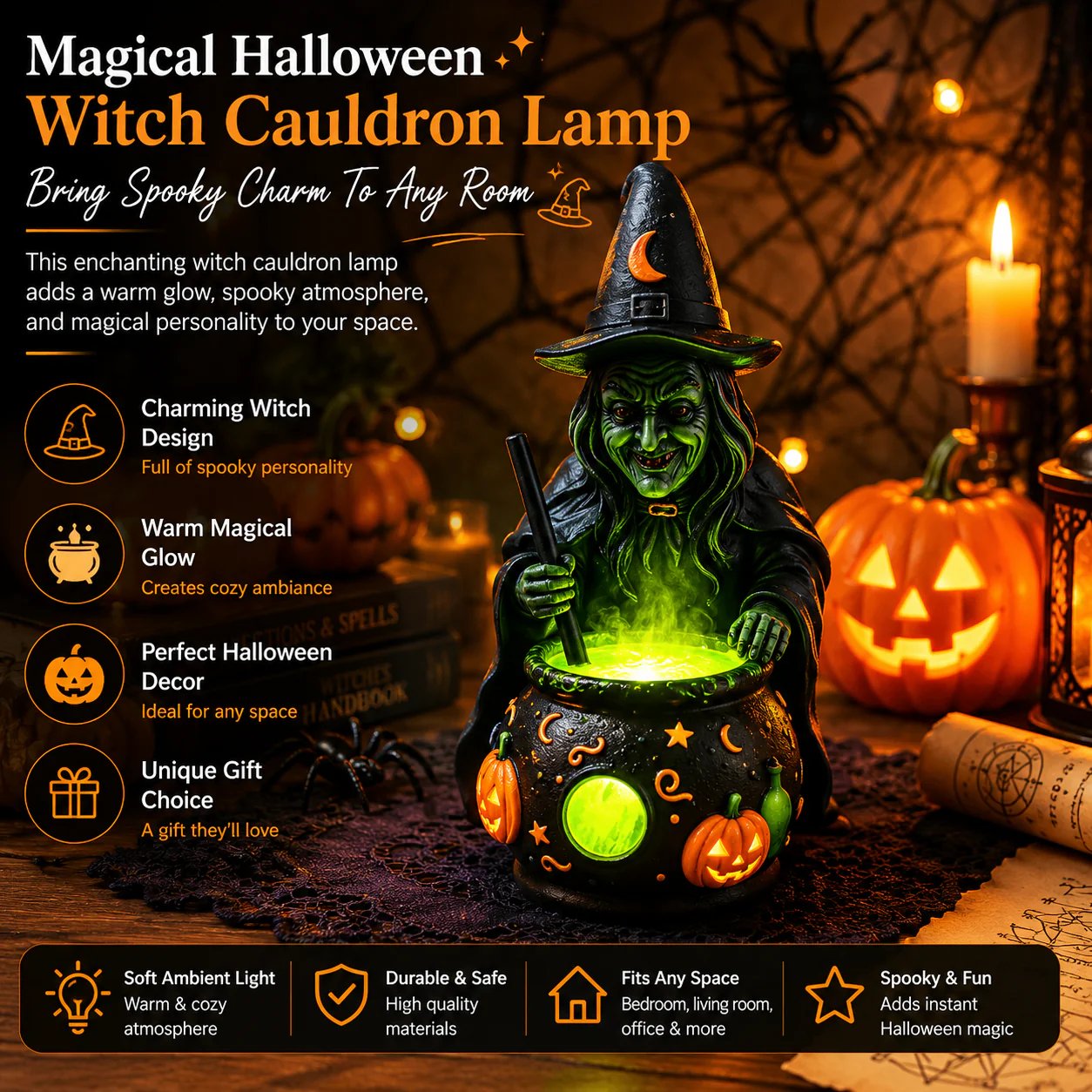 👻 Halloween Ghost Reading Lamp | Spooky Cute Ambient Decor