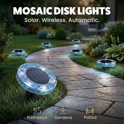 ✨ EDITORS' PICK: 50% OFF丨🌙 Solar Mosaic Disk Garden Lights