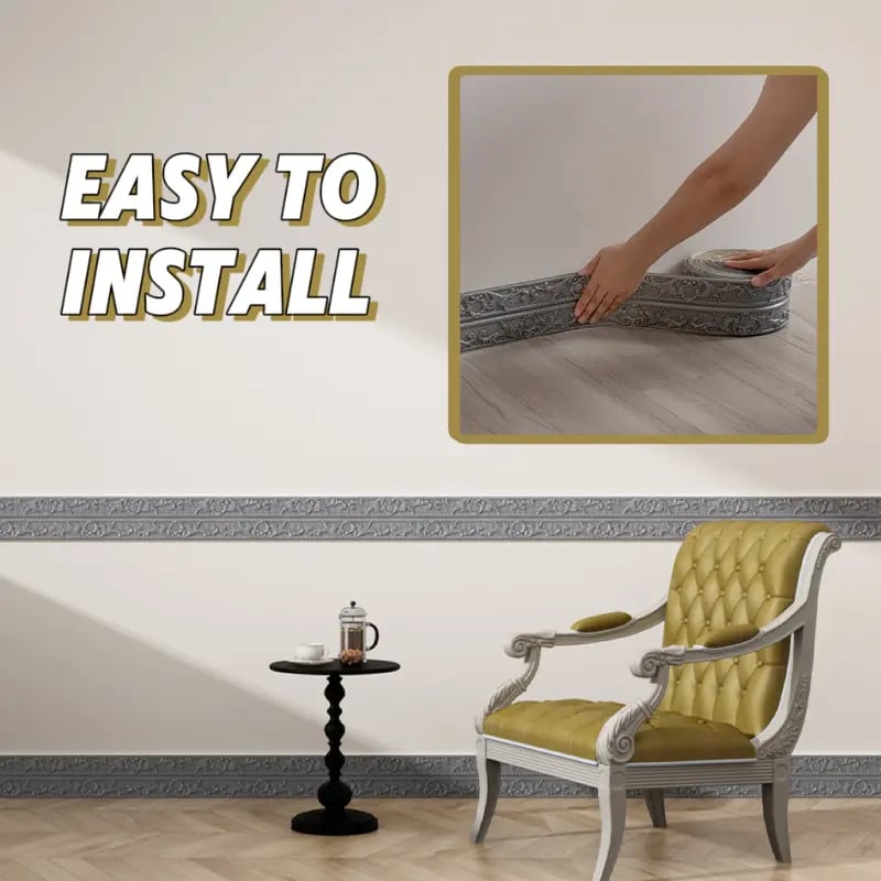 ✨Last Day 50% OFF✨4 Rolls Self-Adhesive Skirting Boards - 90 in Flexible Decorations