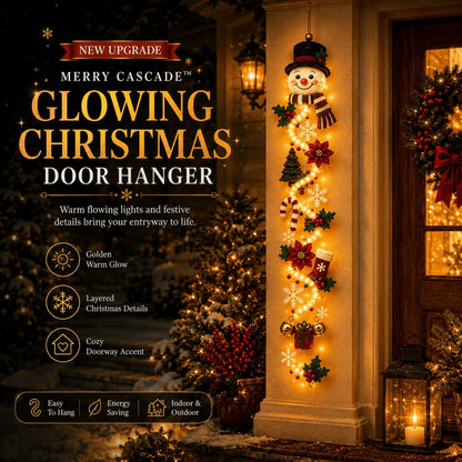 ⏳ Last Day 49% OFF – 🎄MerryCascade™ Glowing Christmas Door Hanger | 6 Festive Lighted Designs with Warm Glow, Dimensional Details & Space-Saving Vertical Décor ✨