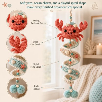 ⏳ Last Day 49% OFF – 🌊 Beginner-Friendly Ocean Animal Spiral Crochet Hanging Ornament Kit | Complete Kit with All Tools & Step-by-Step Guide Included 💕