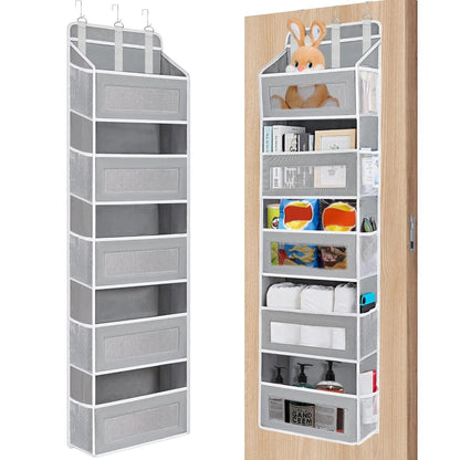 Over The Door Organizer Storage 6 Tier Hanging Organizer with 6 Large Pockets Clear Mesh Side Pockets Anti Tilt Design 44 lb