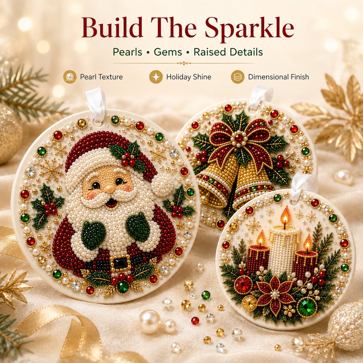✨ DIY-Weihnachtsschmuckkollektion aus Perlen und Edelsteinen