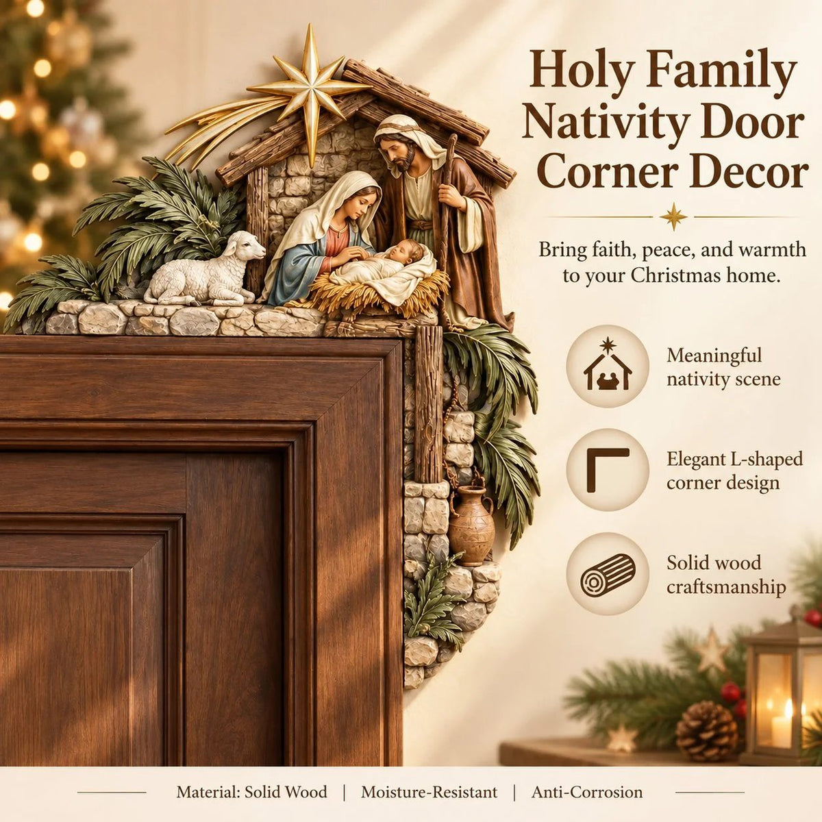 📍 Christmas Nativity Door Frame Corner Decor — A Meaningful Holiday Accent ✨