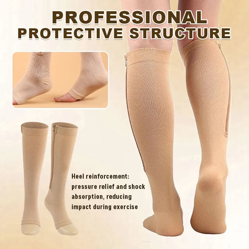 ❌No More Struggle 🏃‍♂️ Sports Zipper Socks – Comfort, Support & Easy On/Off