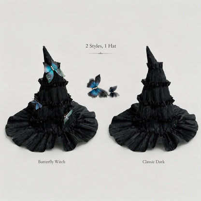 🦋 🧙Mystical Butterfly Witch Hat – 🖤Enchant Your Halloween Look(📦Buy 2 Free Shipping)