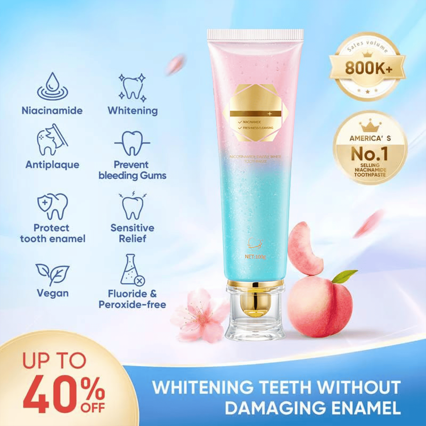 ✨ 🦷 Niacinamide Whitening Toothpaste - For Healthier, Whiter Teeth!