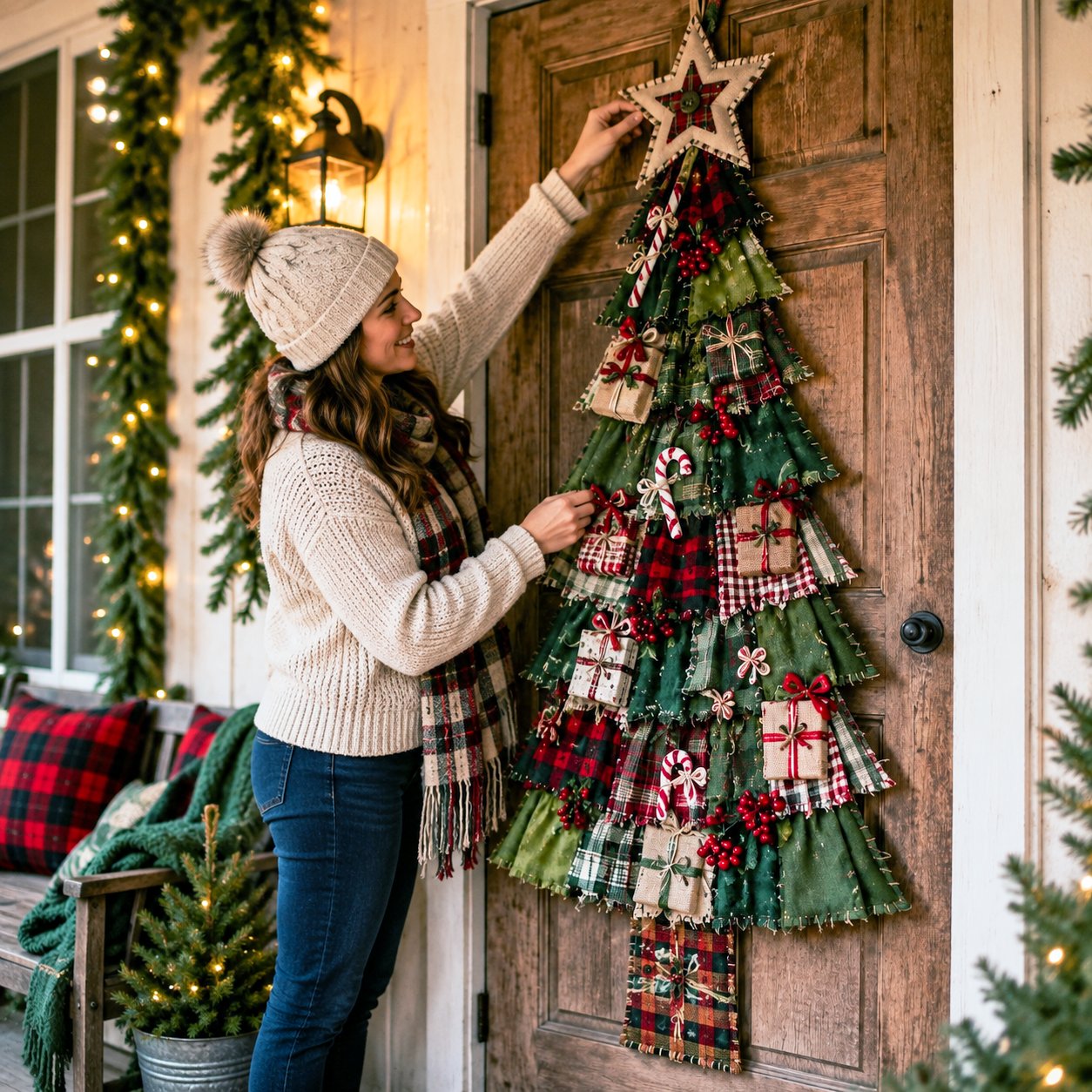 🎄Beginner-Friendly DIY Oversized Patchwork Christmas Tree Door Hanging Kit