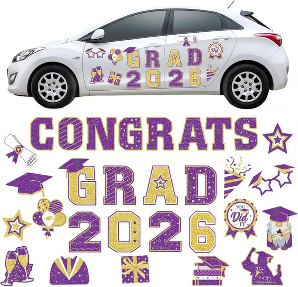 🎓 2026 Grad Car Magnets 🧲 – 30-Piece Set for Celebration Decor (Cars, Fridges & More) 🎁Buy 2 Free Shipping