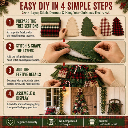 ⏳ Last Day 49% OFF – 🎄Beginner-Friendly DIY Oversized Patchwork Christmas Tree Door Hanging Kit | Complete Kit with All Tools & Step-by-Step Guide Included 💕
