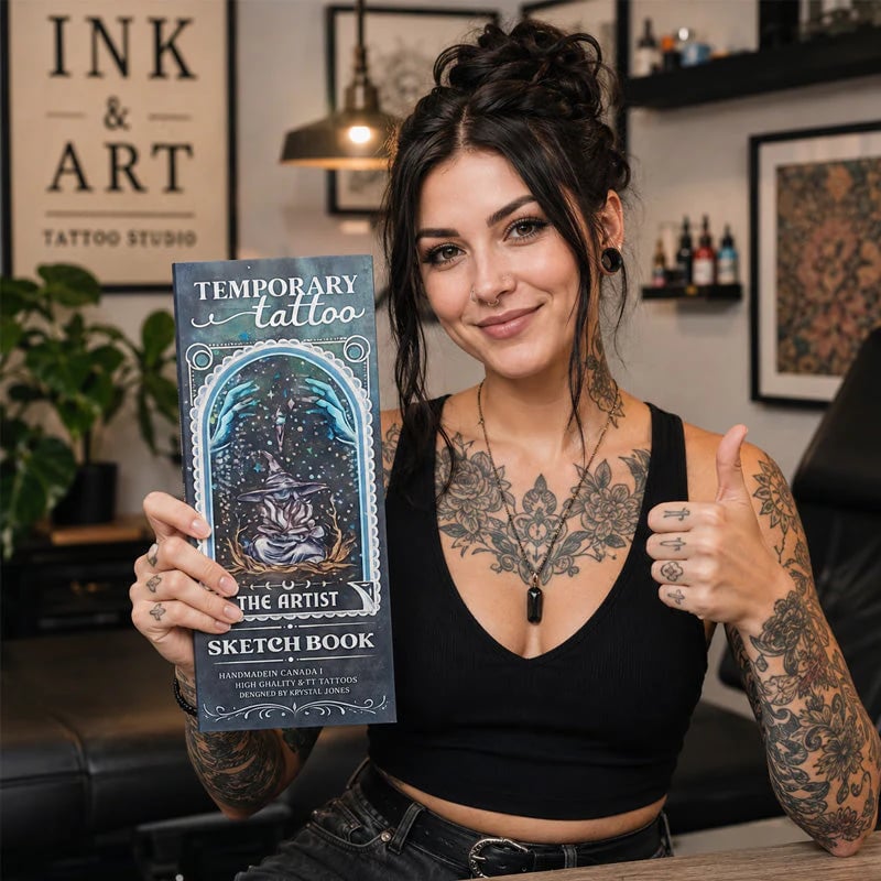 ✨🎨Temporary Tattoo Sketchbook – Tattoo Design Drawing Book