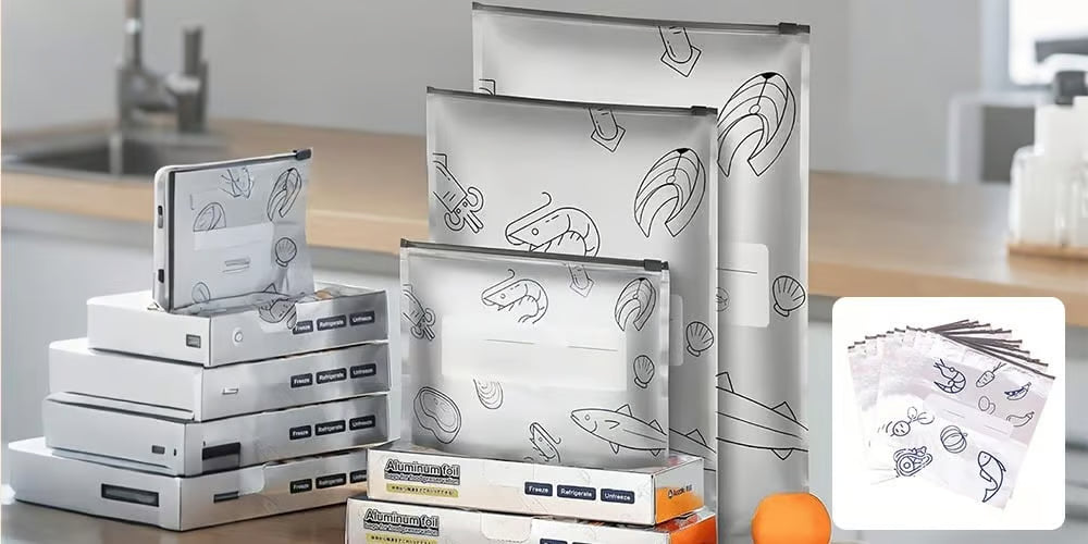 Reusable Ziplock Bags with Antibacterial Lining — Airtight, Leak-Proof & Eco-Friendly
