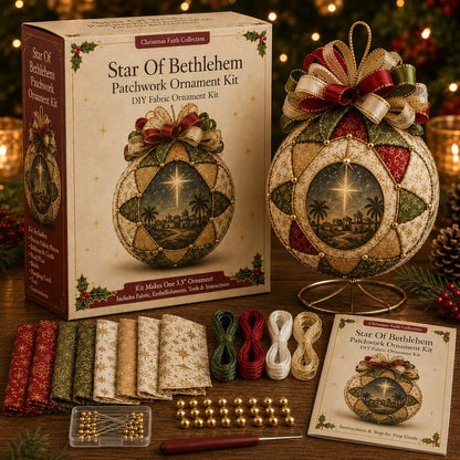 ⏳ Last Day 49% OFF – ✝️ Beginner-Friendly DIY Christmas Nativity Patchwork Ornament Kit Collection | Complete Kit with Coordinated Fabrics, Ornament Form, Decorative Accents & Step-by-Step Guide Included 💕