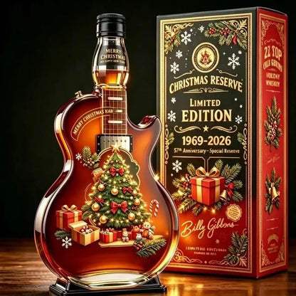 ⏳ Last Day 49% OFF – 🎸57th Anniversary Christmas Guitar Whiskey Decanter | Limited Edition 1969–2026 Winter Reserve Design With 3D Guitar Shape, Amber Glow Finish & Festive Holiday Artwork 🥃✨