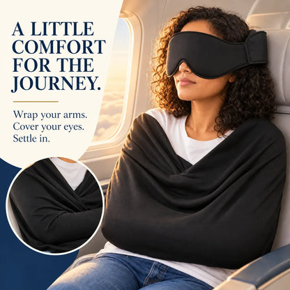 😴3-in-1 Airplane Sleep Support System - Integrated Plane Sleeping Accessories with Memory Foam Long Haul Flight Pillow✈️🎁Buy 2 Sets Free Shipping