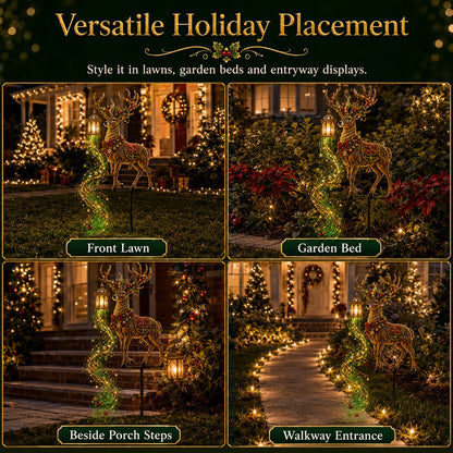 🔥Buy 2 Get 20% OFF🔥Light-Up Reindeer Christmas Yard Stake