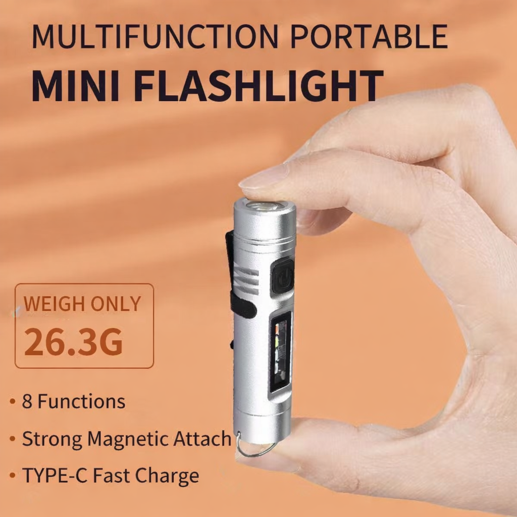 🔦Pocket Rechargeable EDC Flashlight: Mini Keychain Light