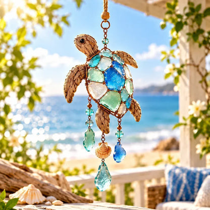 🌊✨ Sea Glass Coastal Charms™ – Handcrafted Ocean Suncatcher Hanging Ornament Collection