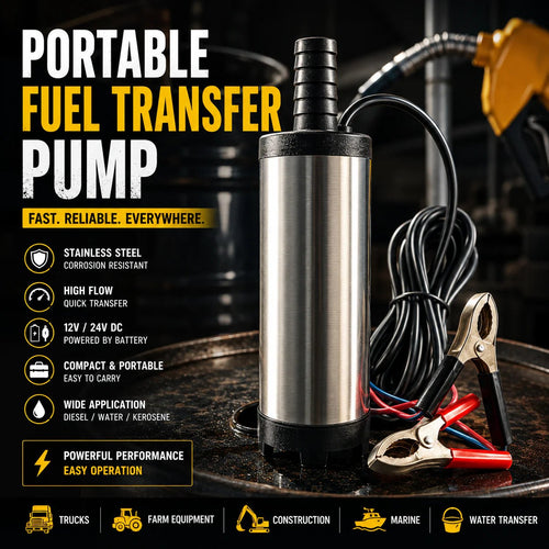 🔥Father's Day Sale 49% OFF🚜 DC 12V Portable Submersible Fuel Transfer Pump
