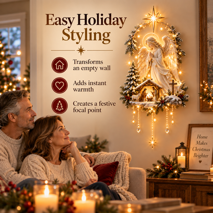 👼49% OFF - Angel Over Bethlehem™ – Lighted Nativity Wall Decor