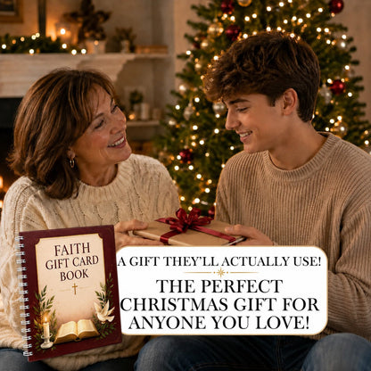 ✝️ FAITH GIFT CARD BOOK 📖 14 Themed Pages, Hardcover & Durability Line