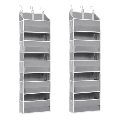 Over The Door Organizer Storage 6 Tier Hanging Organizer with 6 Large Pockets Clear Mesh Side Pockets Anti Tilt Design 44 lb